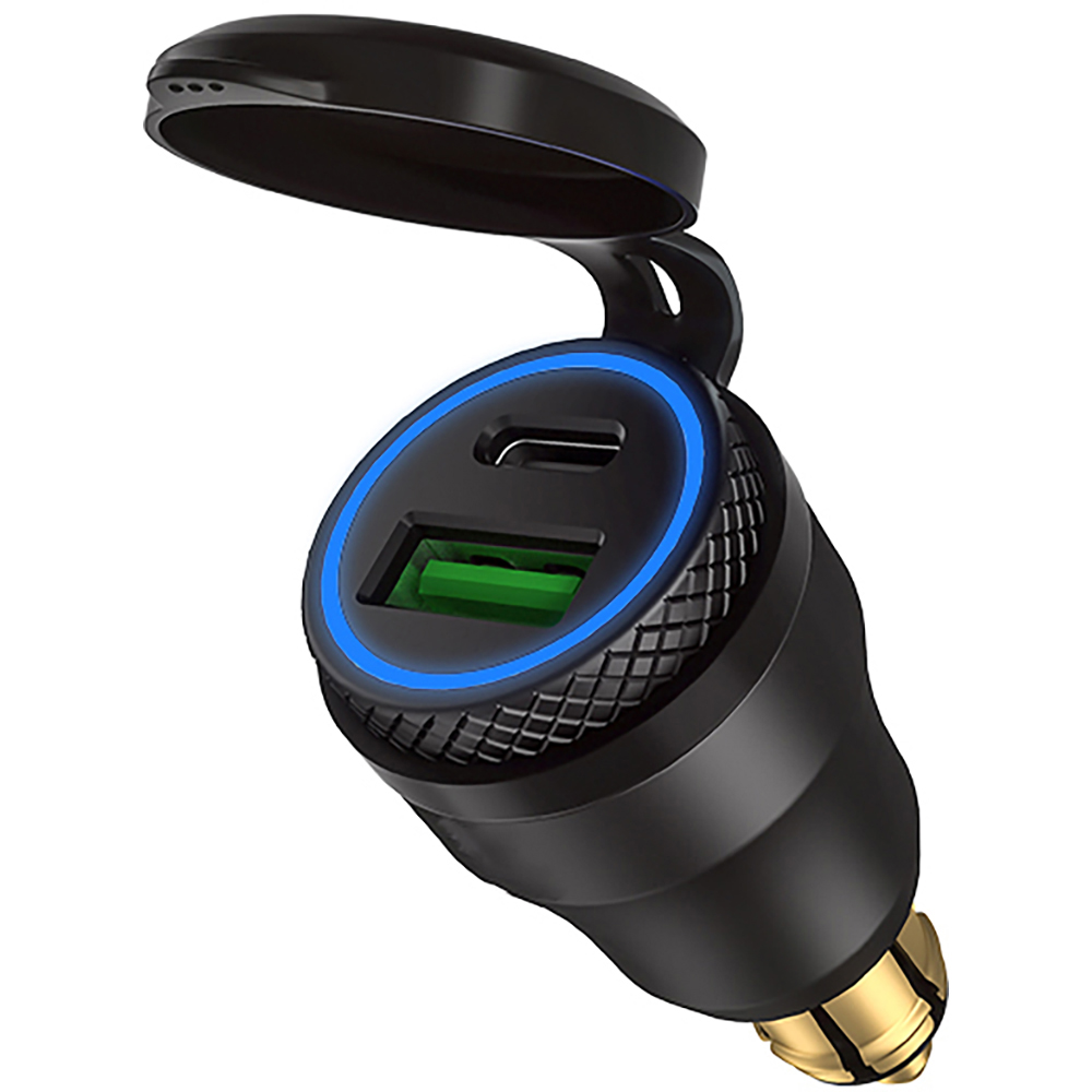 Adaptateur Din USB & USB-C Tecno Globe moto : , adaptateur  de moto