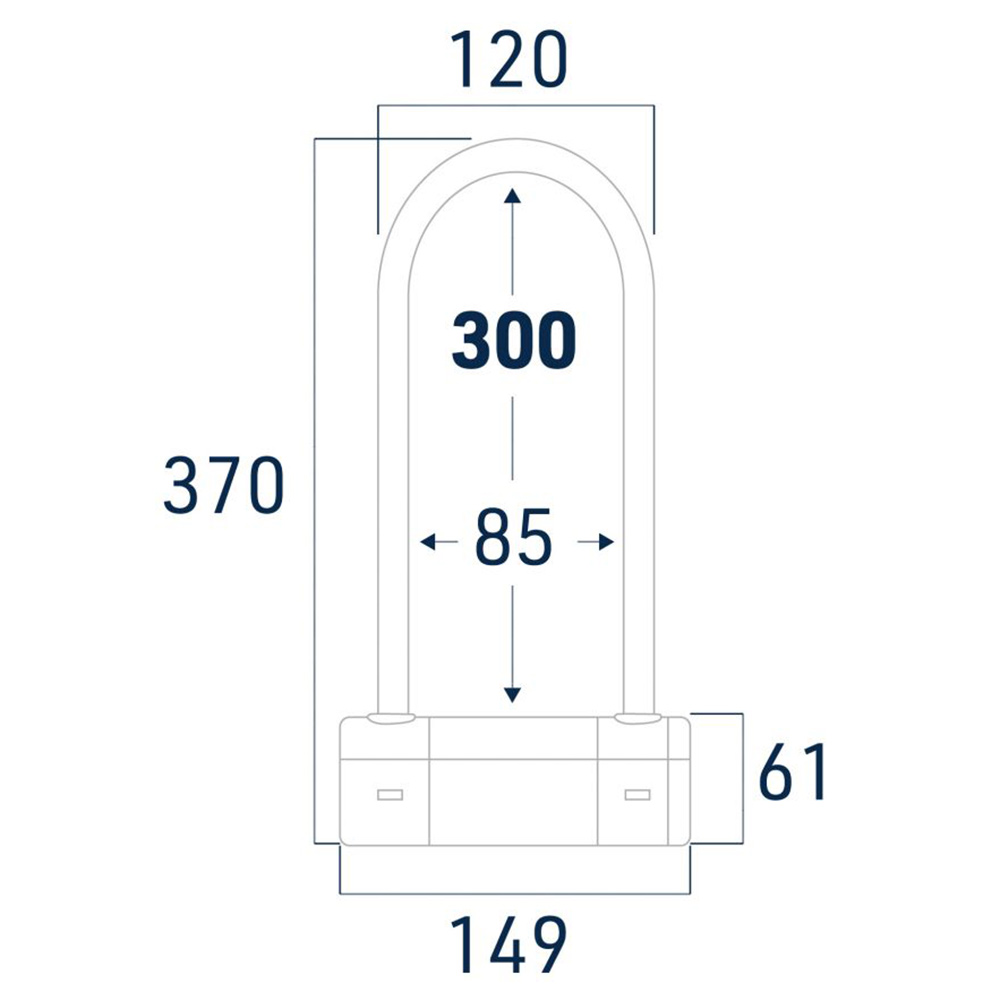 Antivol U Ø18 - 85 x 300 mm UR85300Y - SRA