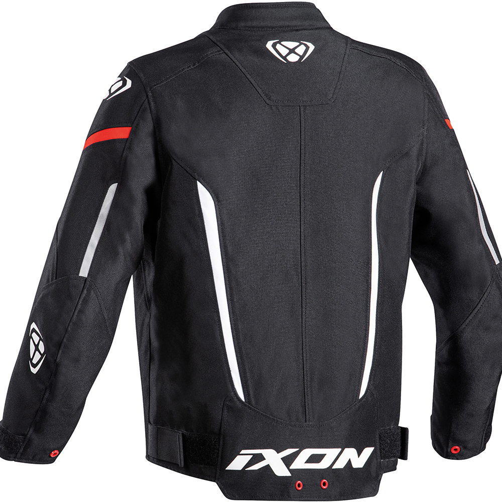 Blouson Vortex 2 Jacket IXON Noir/Blanc/Rouge - , Blouson moto  cuir