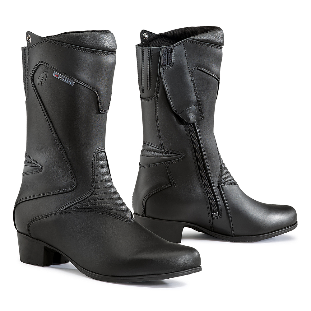 Bottes moto CURVE Rubi noires/rouges, Homme et femme