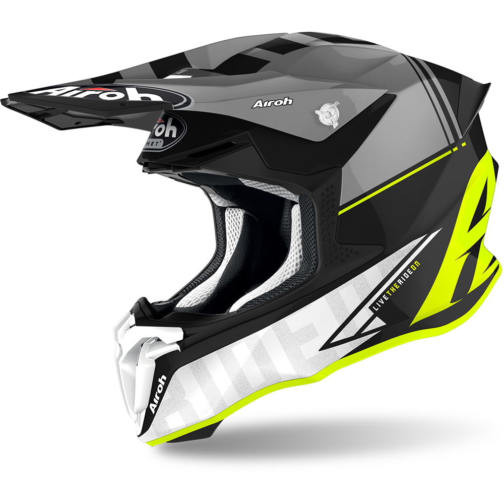 Airoh Casque Cross Intégrale Enduro Airoh Twist 2.0 Lift Blanc Blue Brillant Taille L 