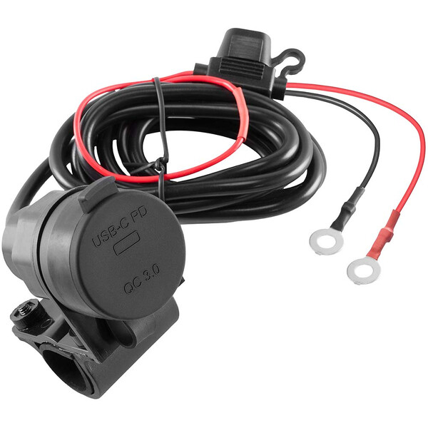 Caricabatterie Moto Manubrio BCSMMCAR QC3.0 USB-C Presa 12V-24V IP65