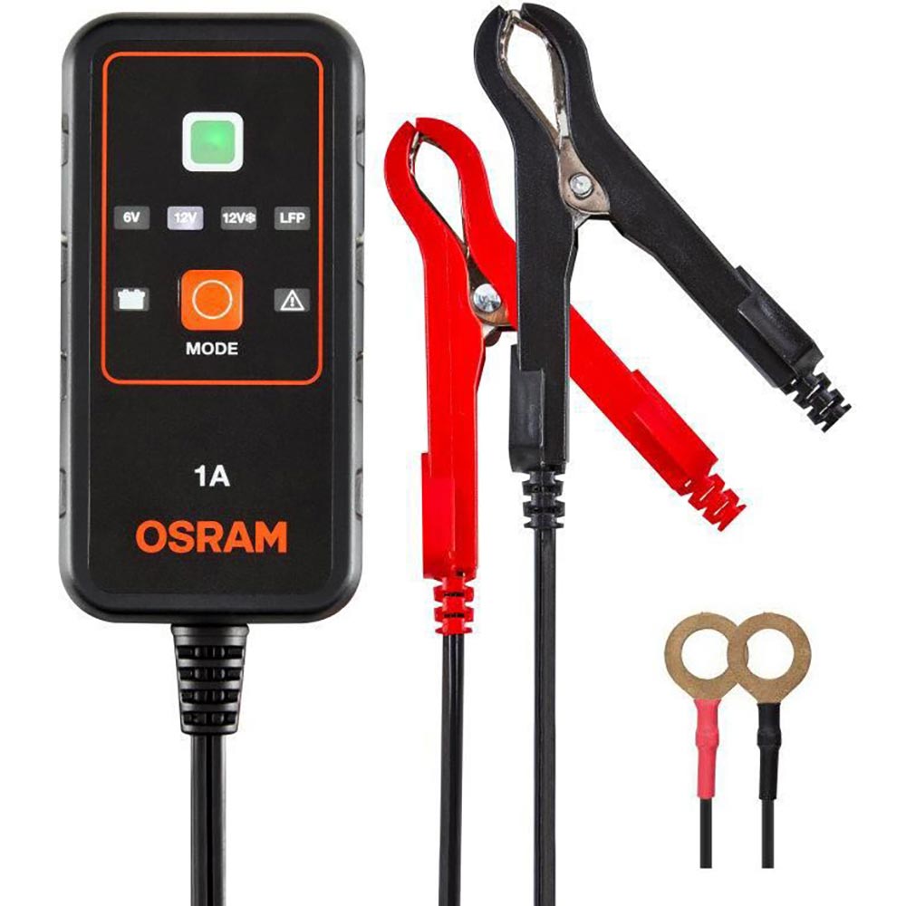 Chargeur de batterie 6V/12V 1A Osram moto : , chargeur de  batterie de moto