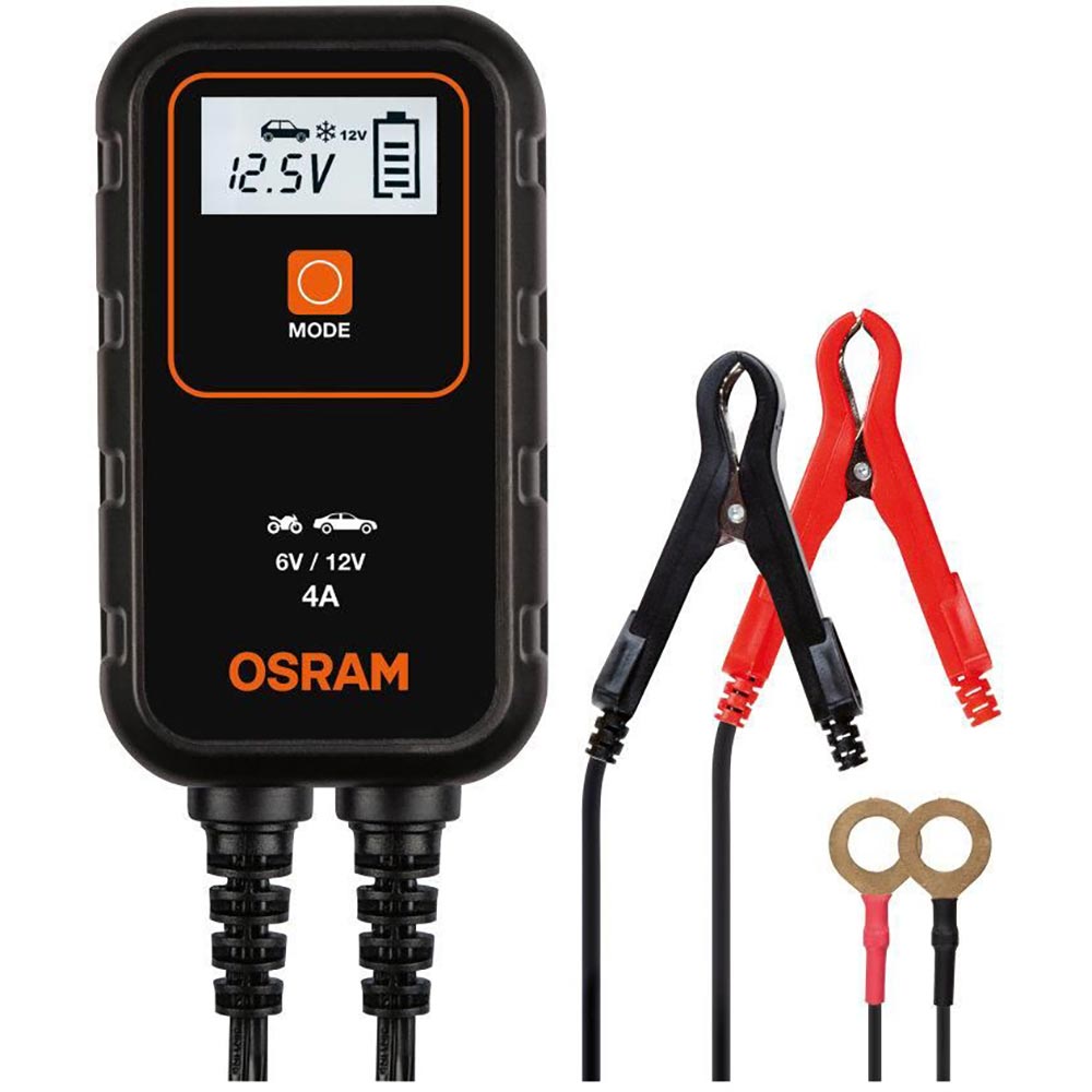 Chargeur de batterie 6V/12V 4A Osram moto 