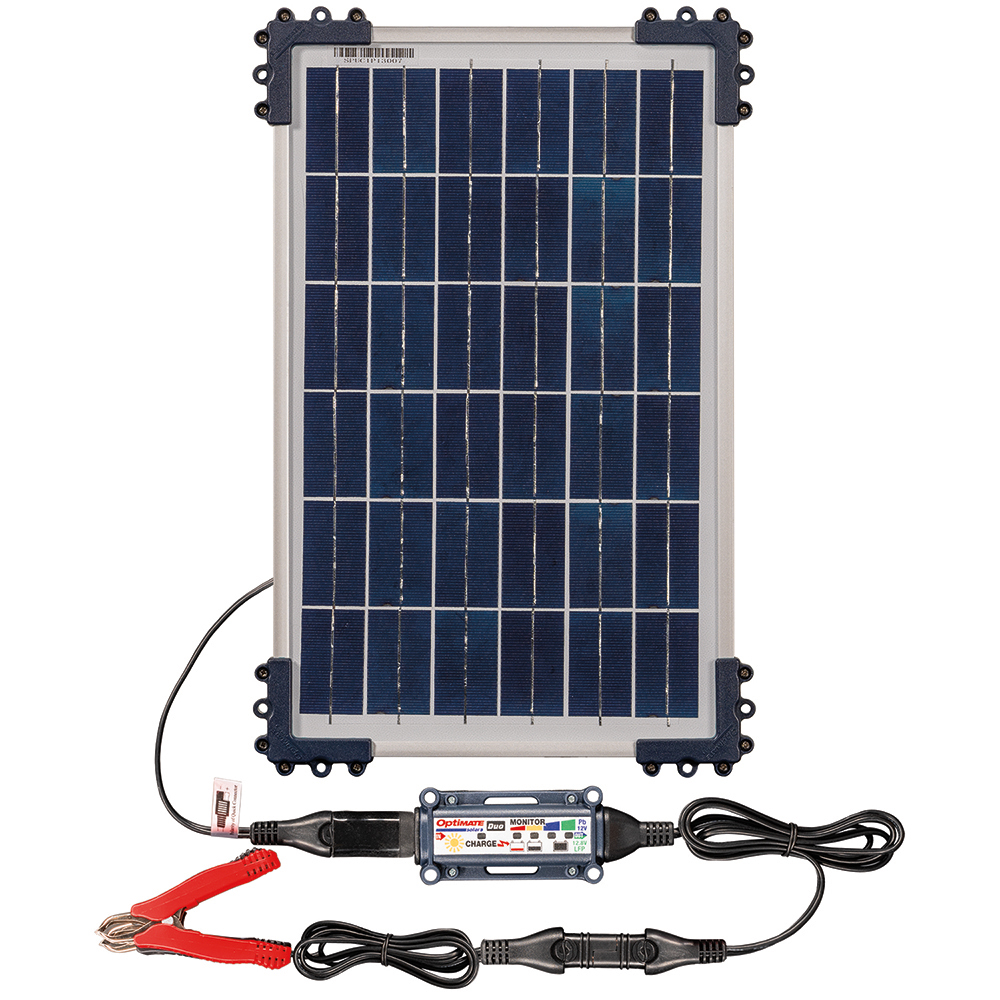 Chargeur Optimate Solar Duo TM522D1 avec panneau 10W TecMate moto :  , chargeur de batterie de moto