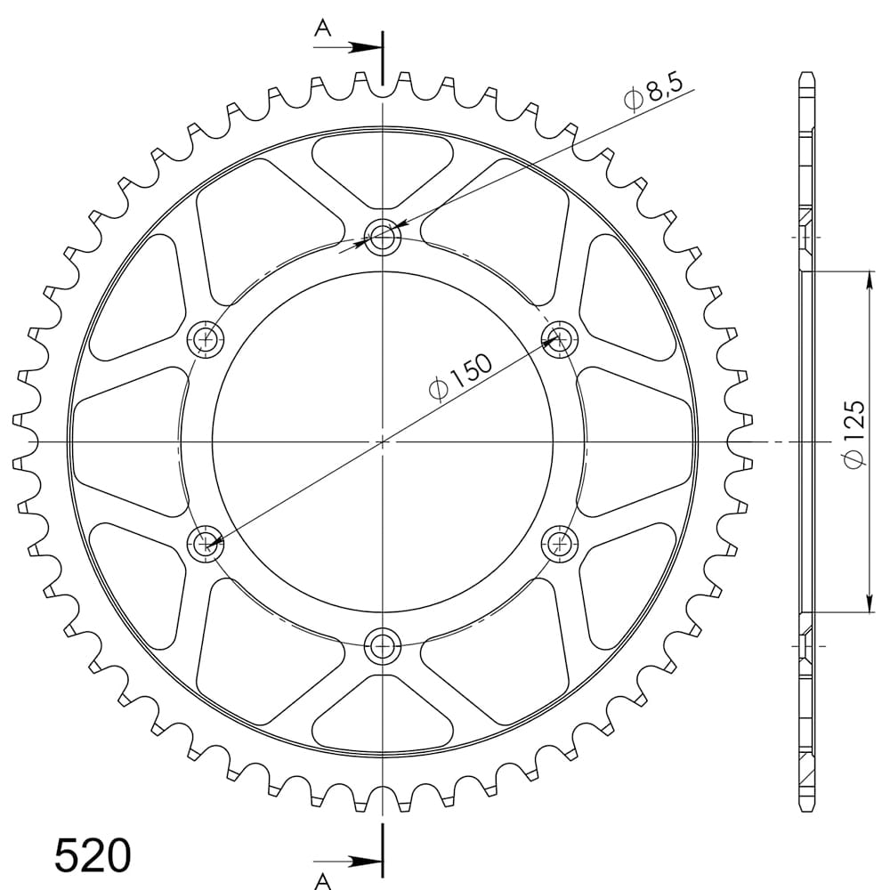 Couronne 52 dents | KTM / Husaberg / Husqvarna / Gasgas - CO30452