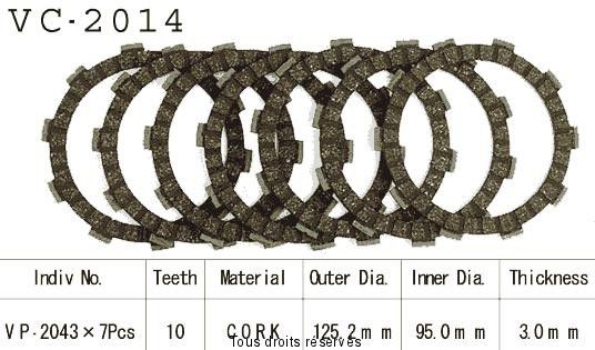 Disques garnis d'embrayage Cross VC2014