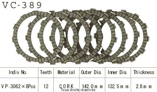 Disques garnis d'embrayage Cross VC389