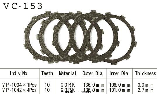 Disques garnis d'embrayage VC153