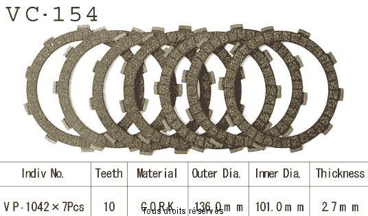 Disques garnis d'embrayage VC154