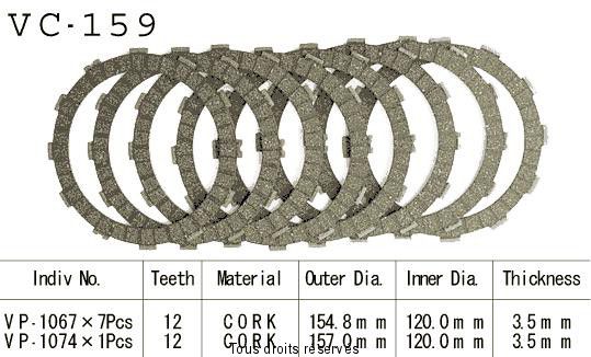 Disques garnis d'embrayage VC159