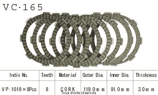 Disques garnis d'embrayage VC165