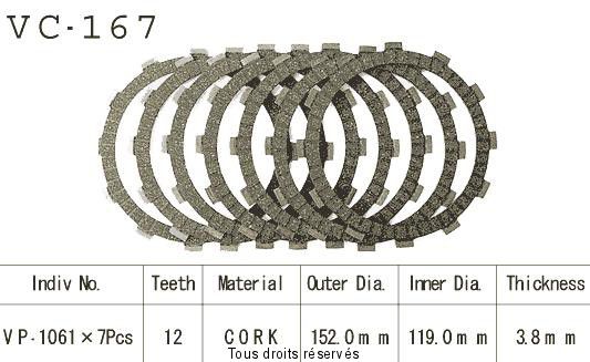 Disques garnis d'embrayage VC167