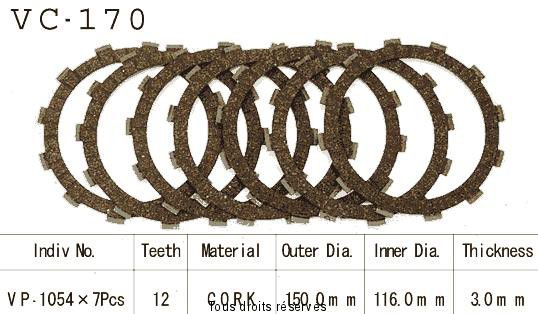 Disques garnis d'embrayage VC170