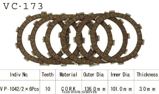 Disques garnis d'embrayage VC173