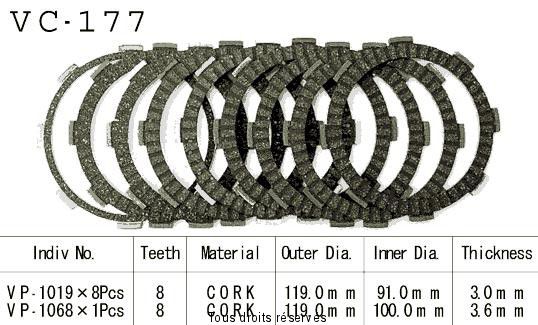 Disques garnis d'embrayage VC177