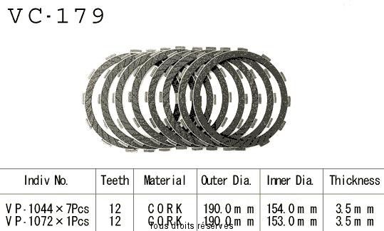 Disques garnis d'embrayage VC179