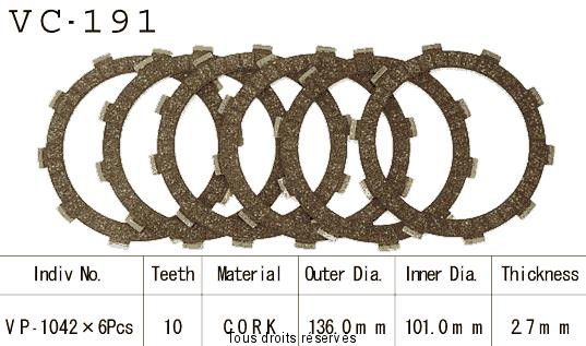 Disques garnis d'embrayage VC191