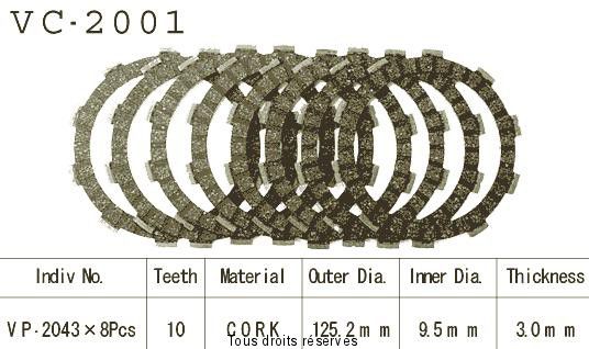 Disques garnis d'embrayage VC2001