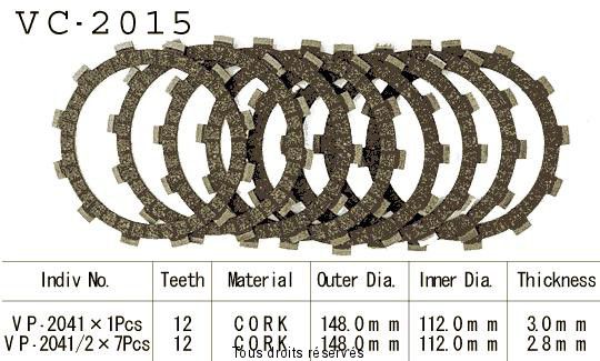 Disques garnis d'embrayage VC2015