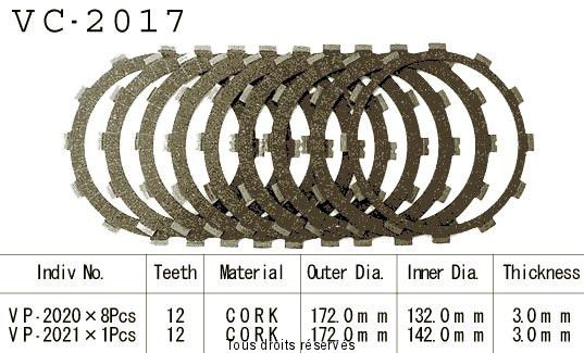 Disques garnis d'embrayage VC2017