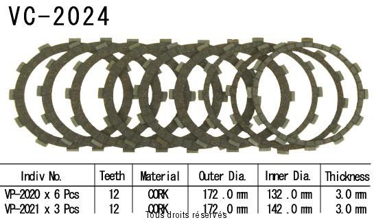 Disques garnis d'embrayage VC2024