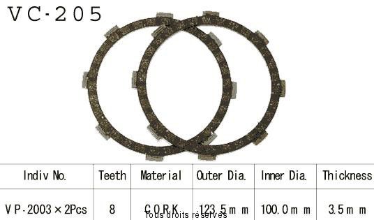 Disques garnis d'embrayage VC205