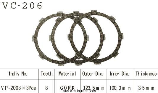 Disques garnis d'embrayage VC206