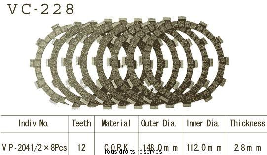 Disques garnis d'embrayage VC228