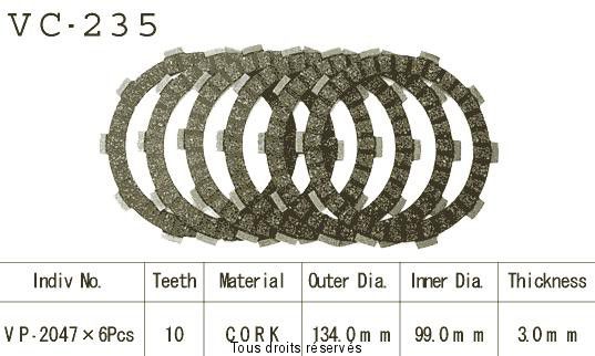 Disques garnis d'embrayage VC235