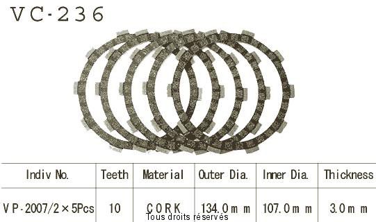 Disques garnis d'embrayage VC236