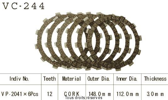 Disques garnis d'embrayage VC244