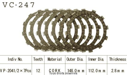 Disques garnis d'embrayage VC247