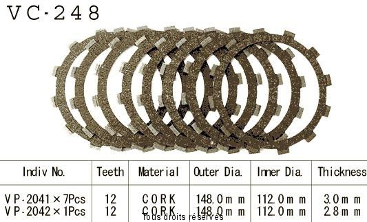 Disques garnis d'embrayage VC248