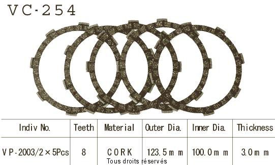 Disques garnis d'embrayage VC254
