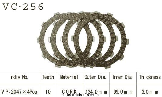 Disques garnis d'embrayage VC256