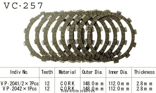 Disques garnis d'embrayage VC257