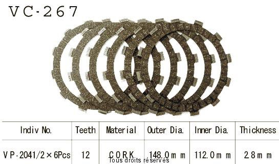 Disques garnis d'embrayage VC267