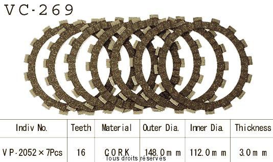 Disques garnis d'embrayage VC269