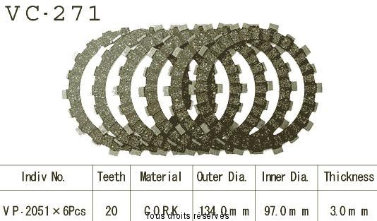 Disques garnis d'embrayage VC271