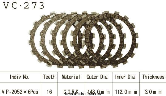 Disques garnis d'embrayage VC273