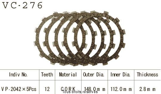 Disques garnis d'embrayage VC276