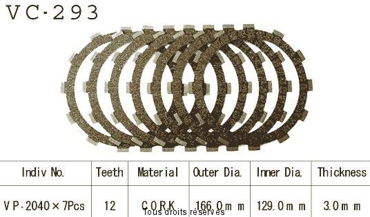 Disques garnis d'embrayage VC293