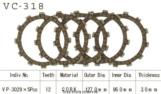 Disques garnis d'embrayage VC318