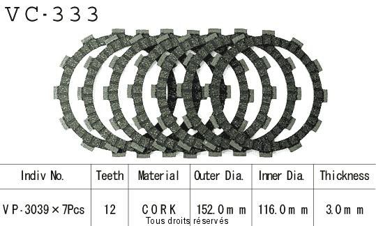 Disques garnis d'embrayage VC333