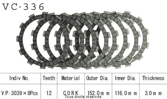 Disques garnis d'embrayage VC336