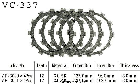 Disques garnis d'embrayage VC337