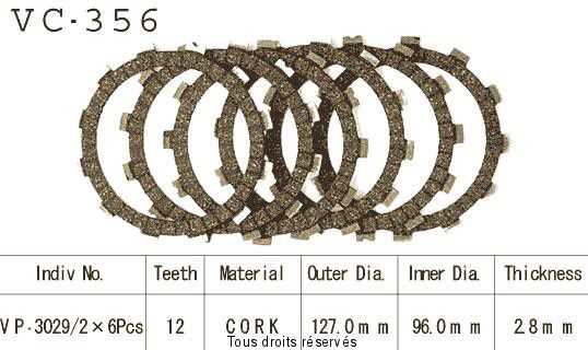 Disques garnis d'embrayage VC356