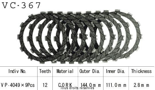 Disques garnis d'embrayage VC367