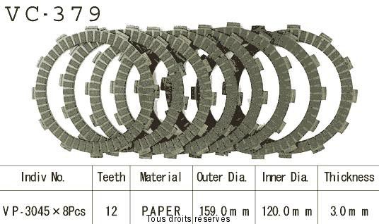 Disques garnis d'embrayage VC379